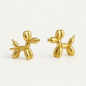 Pendientes de acero-perro globo