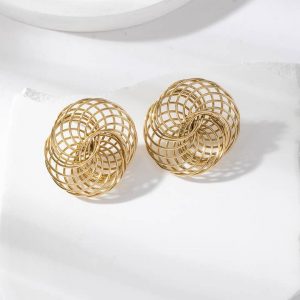 Pendientes acero - circufenrencias elegante